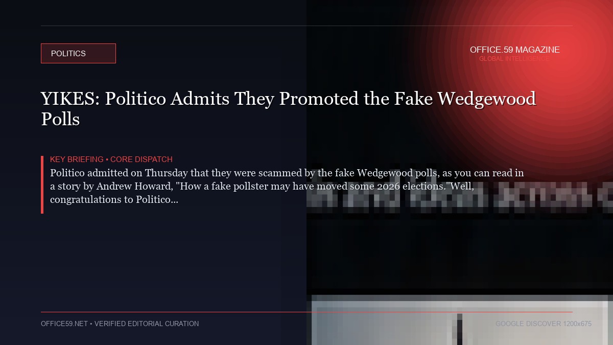 YIKES: Politico Admits They Promoted the Fake Wedgewood Polls