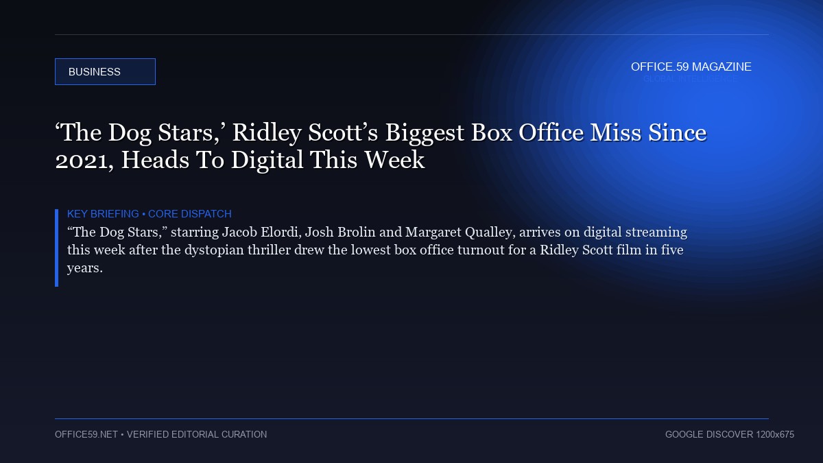 ‘The Dog Stars,’ Ridley Scott’s Biggest Box Office Miss Since 2021, Heads To Digital This Week