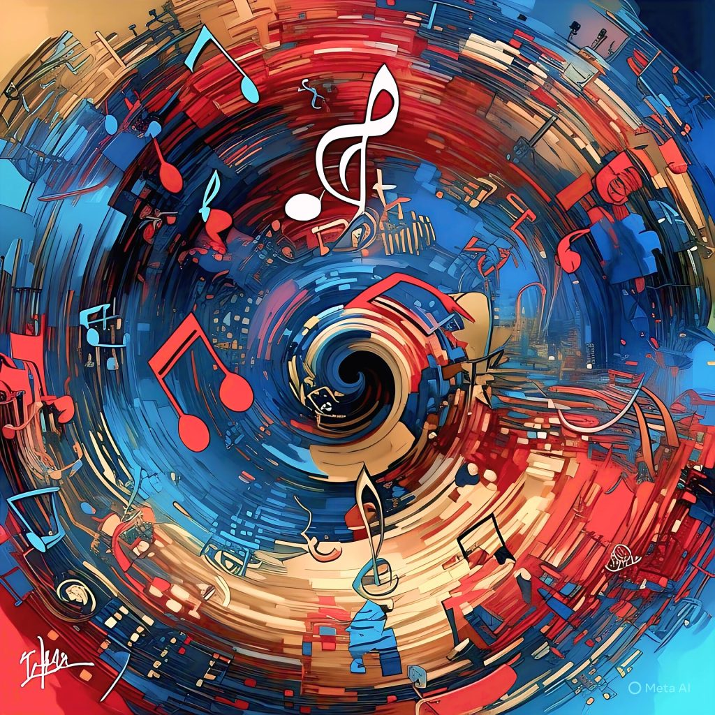 Abstract representation of a song generated by artificial intelligence.
