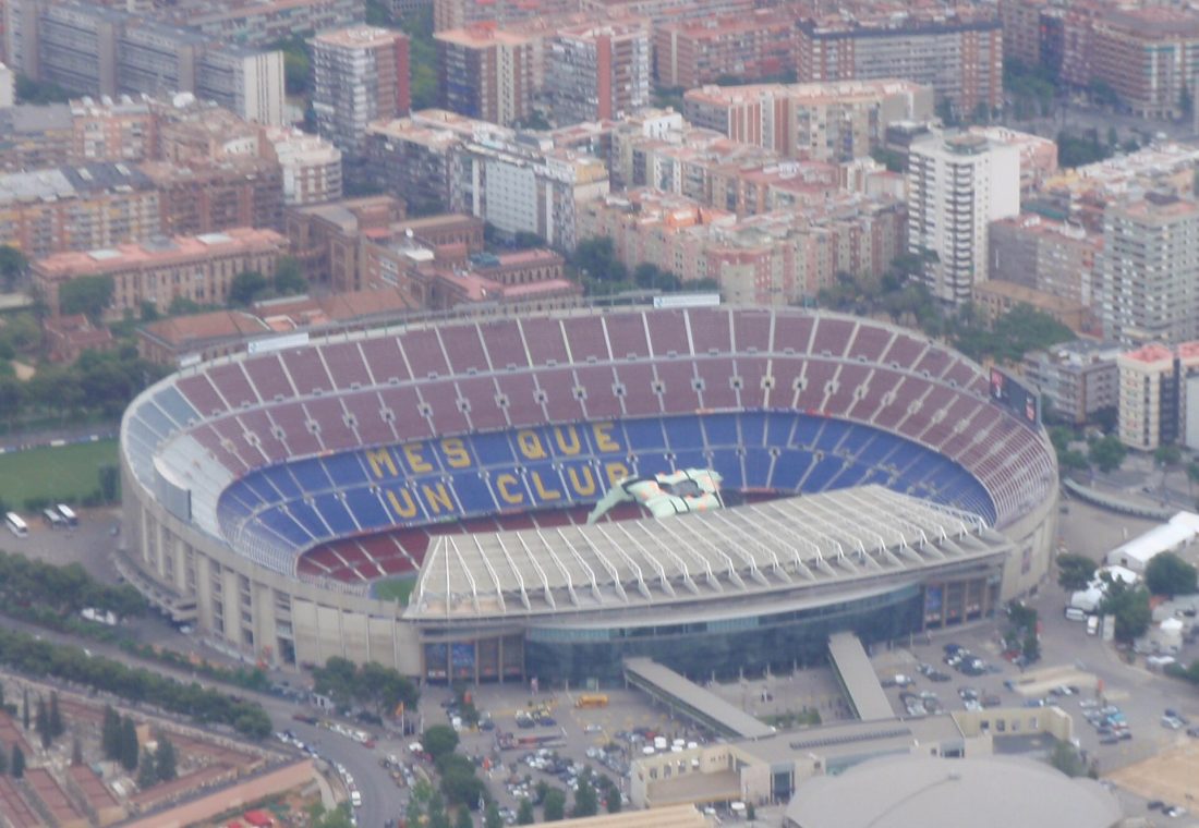 The Camp Nou is the biggest stadium in Europe and offers seats to 98,787 visitors.