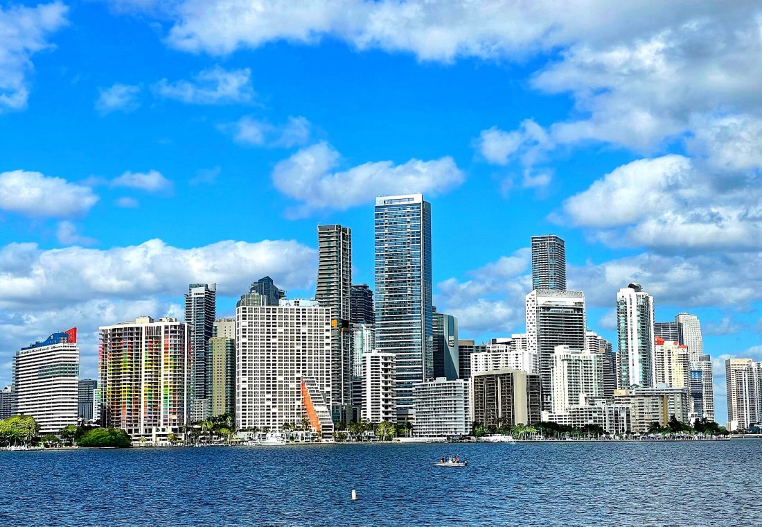 View from Key Biscayne, FL. Overlooking east of Brickell Avenue.