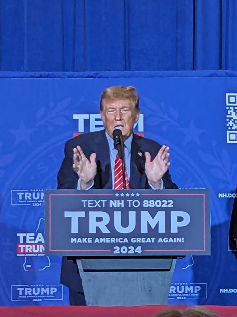 Donald Trump rally at Grappone Conference Center in Concord, New Hampshire.