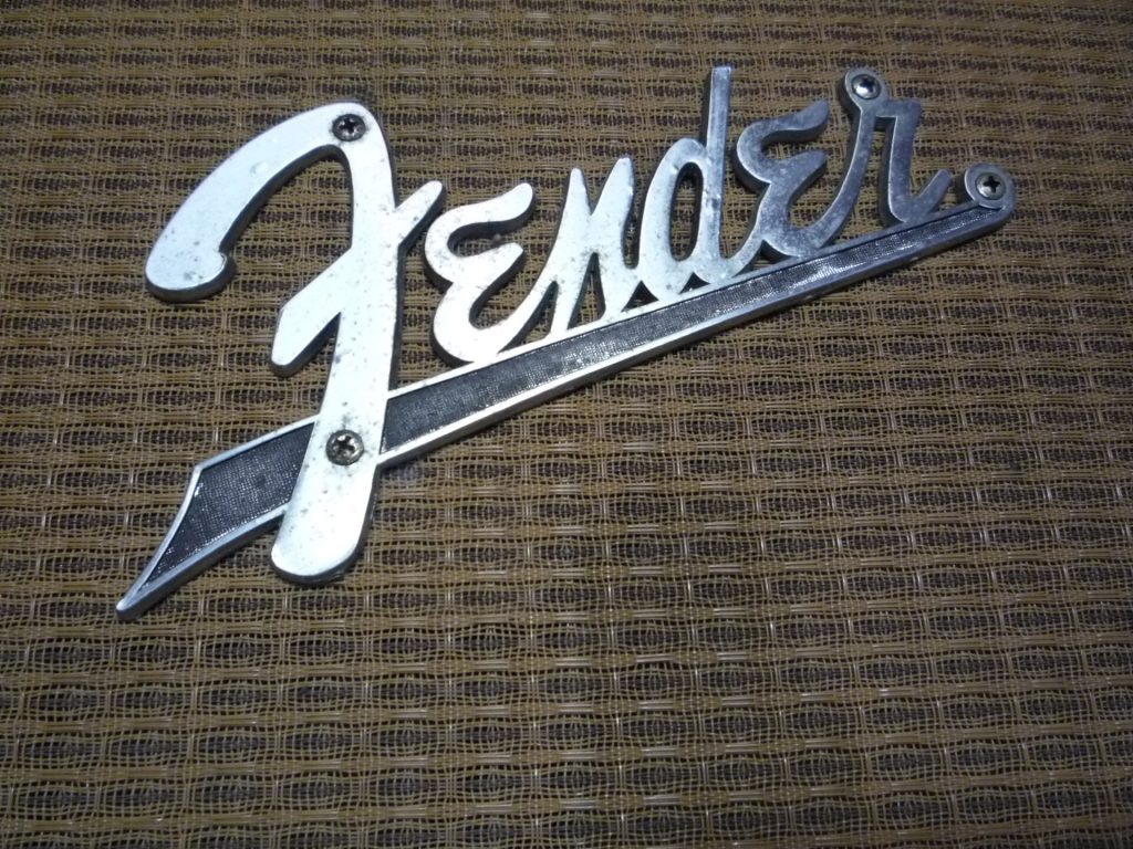 Fender logo on a brownface Fender Pro. My personal favorite Fender badge.