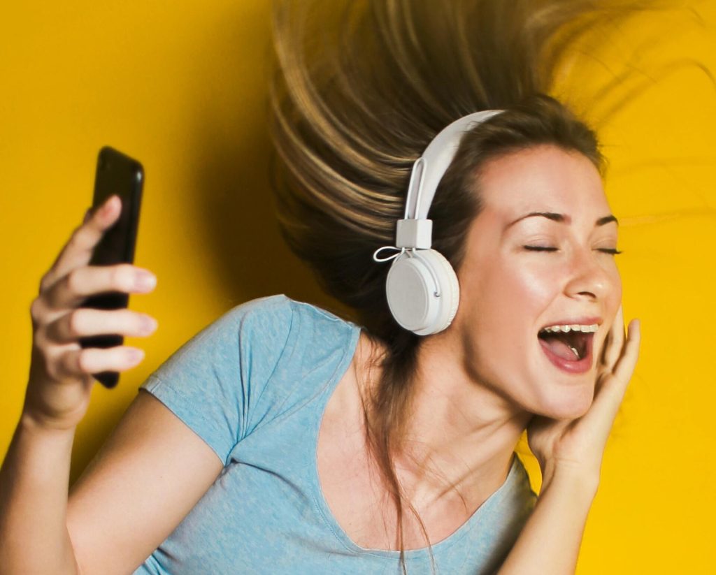 Woman Listening to Music
