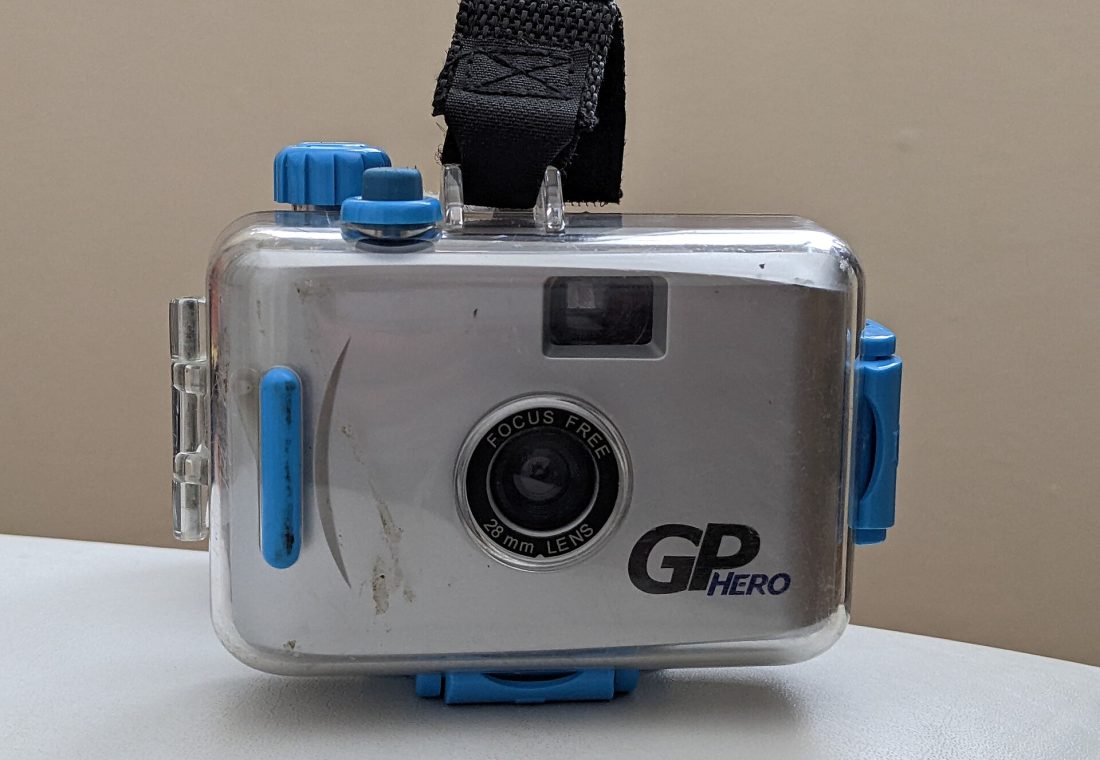 Front view of GoPro Hero (film camera)