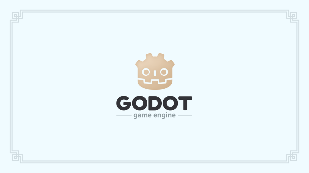 Splash screen for Godot with the original logo on a fancy light background