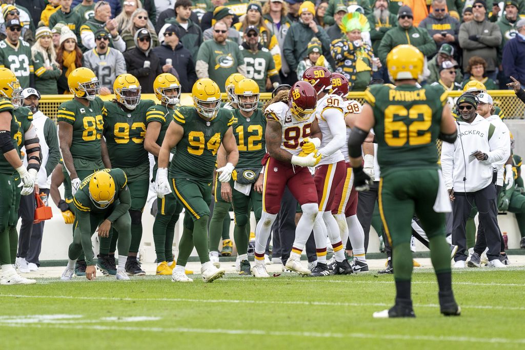 www.allproreels.com — Washington Football Team at Green Bay Packers from Lambeau Field, Green Bay, Wisconsin, October 24th, 2021 (All-Pro Reels Photography)
