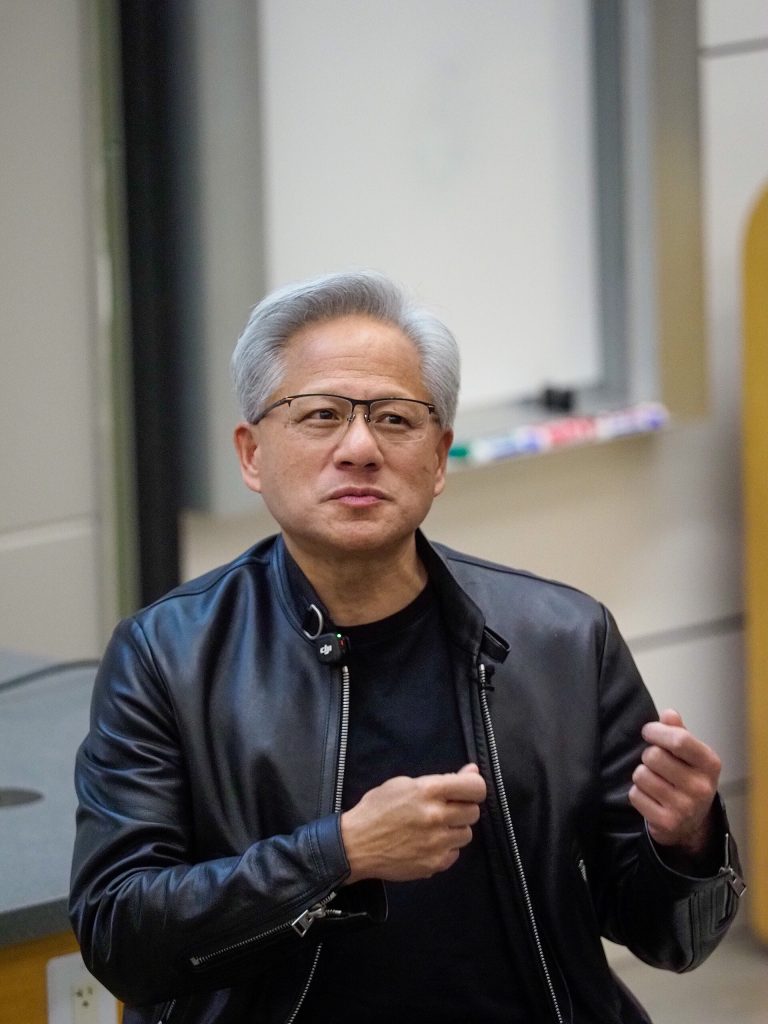 Jensen Huang, founder and CEO of Nvidia, speaks in Stanford University's CS 153 course on April 30, 2026.