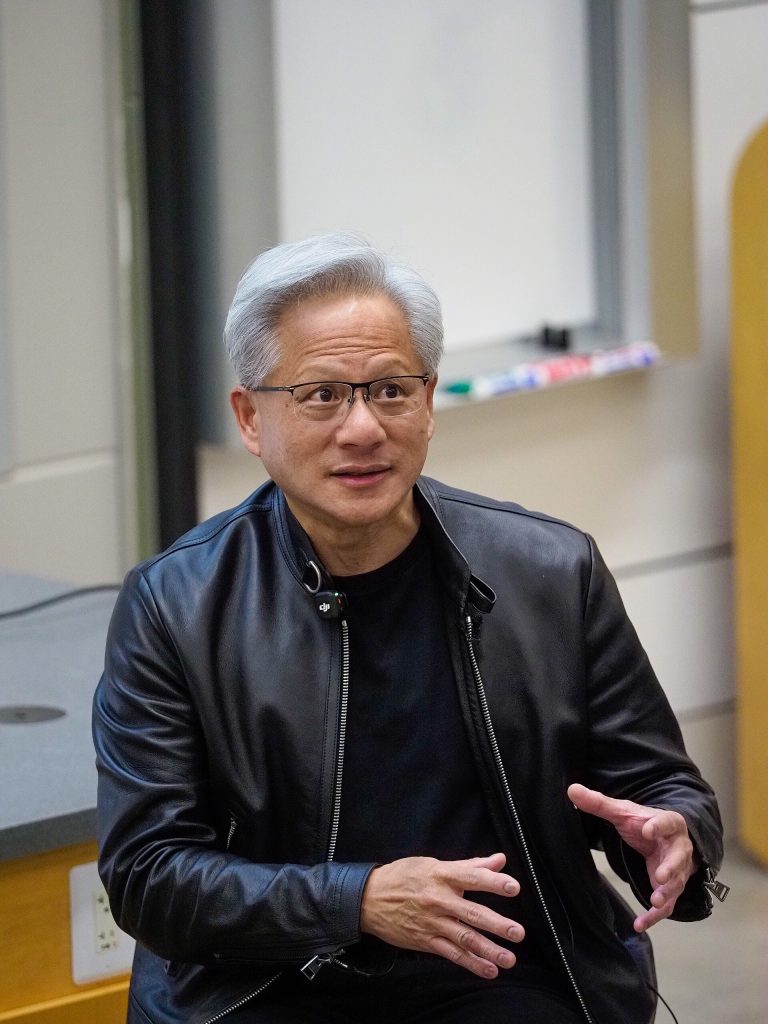 Jensen Huang, founder and CEO of Nvidia, speaks in Stanford University's CS 153 course on April 30, 2026.