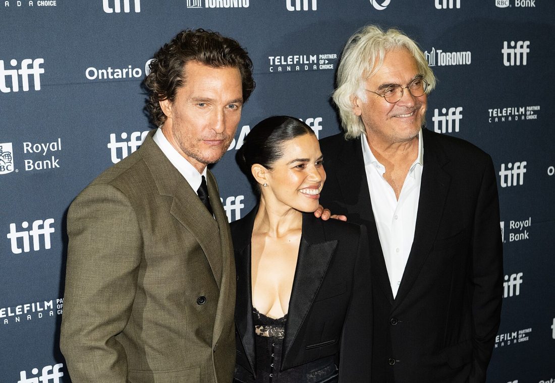 Matthew McConaughey, America Ferrera and Paul Greengrass on the red carpet for the movie "The Lost Bus" at the 2025 Toronto International Film Festival