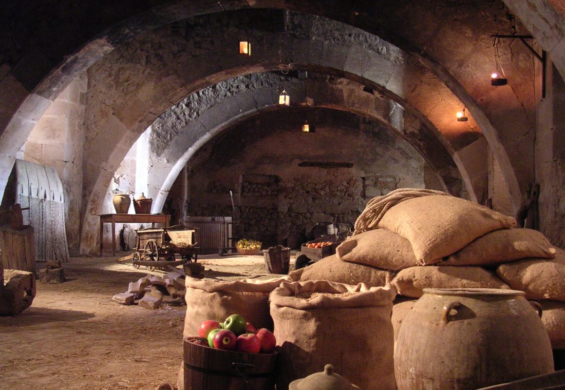 Old Warehouse of the Cistercian Monastery of "Santa María de Huerta" in the province of Soria (Castile-Leon), Spain.