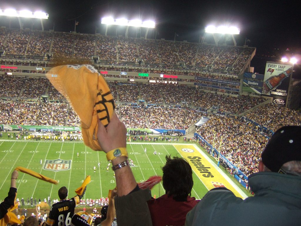 a bunch of people in a stadium