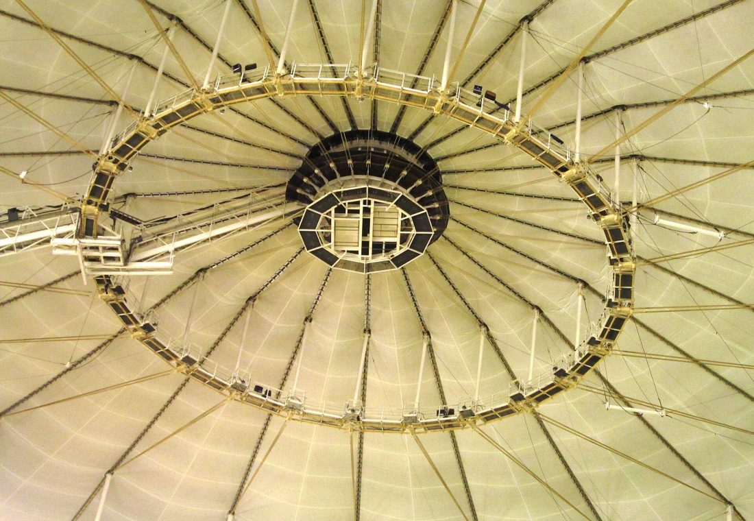 Part f the roof of Tropicana Field, St. Petersburg, Florida, the home of the Tampa Bay Rays baseball team.