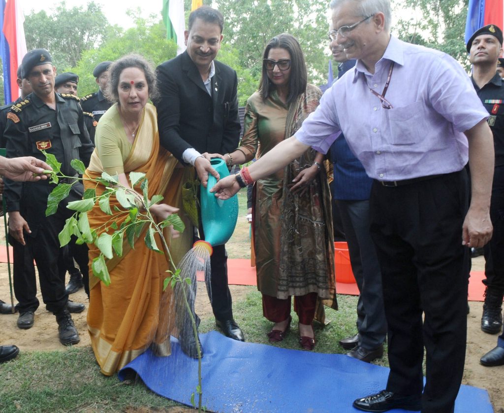The Minister of State for Skill Development & Entrepreneurship (Independent Charge), Shri Rajiv Pratap Rudy planting a sapling, at the Closing Ceremony of the First International Aviation Security Seminar, organised by the National Security Guard (NSG), in Manesar, Gurugram on July 07, 2017. The Secretary, Ministry of Civil Aviation, Shri R.N. Choubey is also seen.