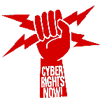WIRED magazine's anti Clipper "Cyber Rights NOW" graphic
