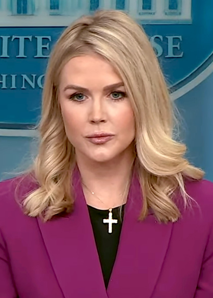 Karoline Leavitt at her first Press Conference in 2025