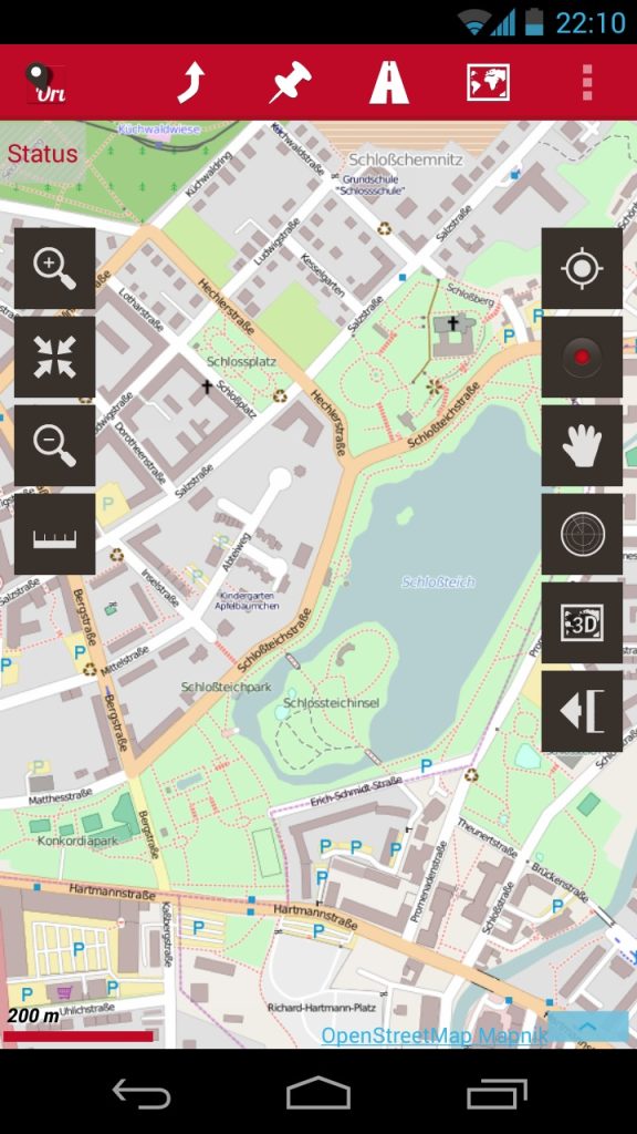 Captura de pantalla de la aplicación Oruxmaps