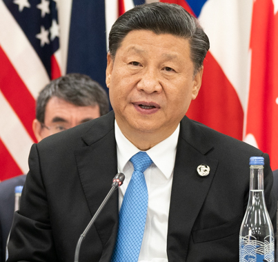 President Donald J. Trump, seated next to Japanese Prime Minister Shinzo Abe, listens as China’s President Xi Jinping, right, delivers remarks at the G20 Leaders Special Event on the Digital Economy at the G20 Japan Summit Friday, June 28, 2019, in Osaka, Japan. (Official White House Photo by Shealah Craighead)