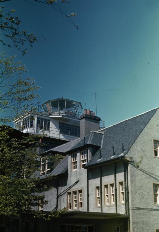 Prestwick Airfield, Scotland, 1944 The control tower and administration buildings.