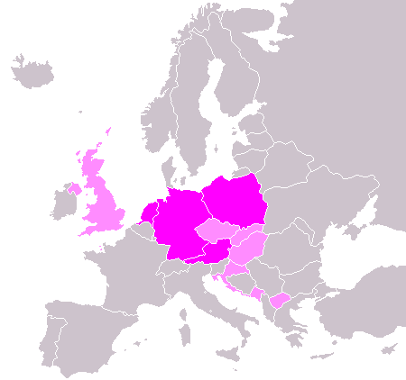 Countries with mobile network operators which are controlled by T-Mobile International. Note: T-Mobile USA is not covered by the map.
